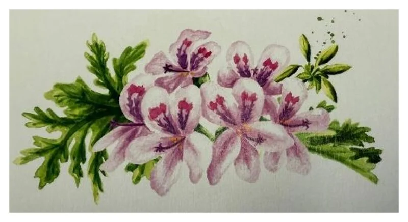 Aquarell: rosa Blüten